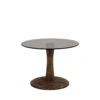 BOOGIE Table D'appoint Ronde En Verre Et Bois De Manguier ø55cm -Meubles Soldes Magasin table d appoint ronde en verre et bois de manguier 55cm by boo boogie