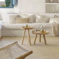 GLENDA Table D'appoint Ronde En Teck ø35cm