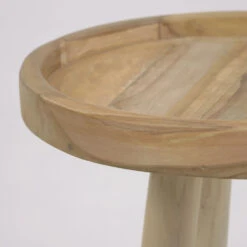 GLENDA Table D'appoint Ronde En Teck ø35cm -Meubles Soldes Magasin table d appoint ronde teck o35cm kave home glenda 4