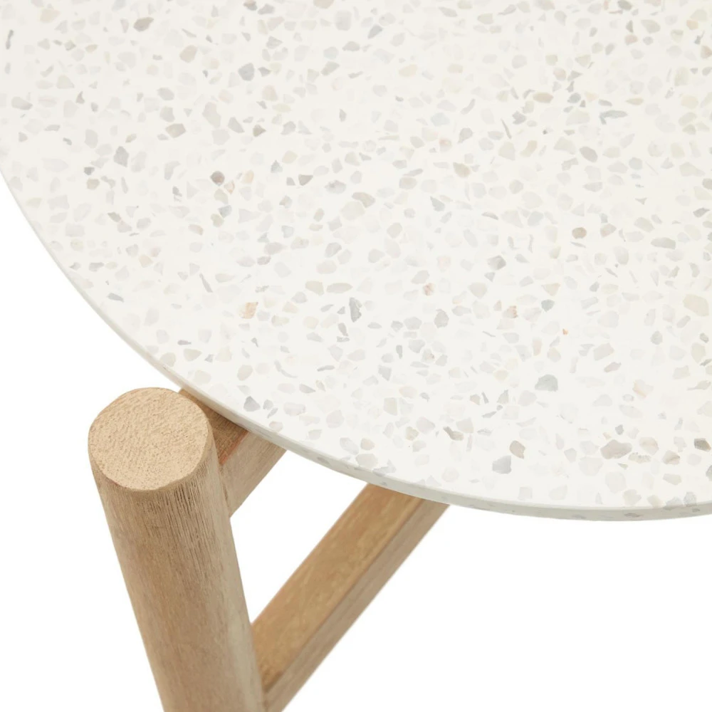 POLA Table D'appoint En Terrazzo Et Bois Massif ø54,5cm 6 POLA Table D'appoint En Terrazzo Et Bois Massif ø54,5cm – Image 4