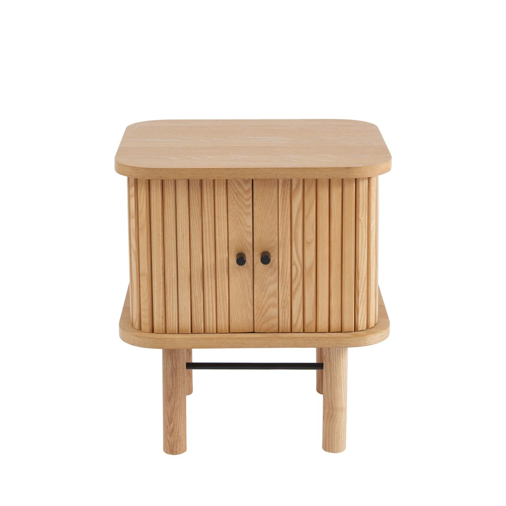 MATI Table De Chevet 2 Portes En Bois 4 MATI Table De Chevet 2 Portes En Bois – Image 2