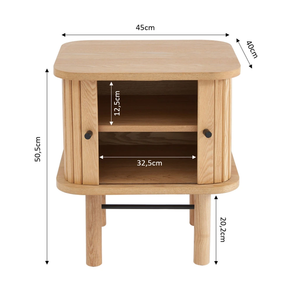 MATI Table De Chevet 2 Portes En Bois 11 MATI Table De Chevet 2 Portes En Bois – Image 9