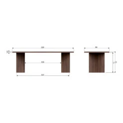 ANGLE Table à Manger En Bois 90x220cm -Meubles Soldes Magasin table manger bois 90x220cm woood angle 4