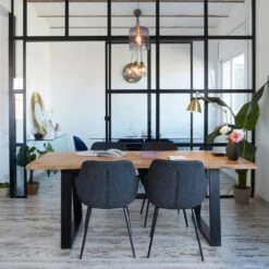 ALAIA Table à Manger En Bois D’acacia Et Métal 160x90cm -Meubles Soldes Magasin table manger bois acacia metal 160x90cm kave home alaia 8