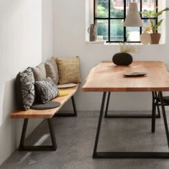 ALAIA Table à Manger En Bois D’acacia Et Métal 180x90cm -Meubles Soldes Magasin table manger bois acacia metal 180x90cm kave home alaia 8