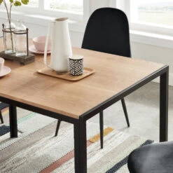 TUZI Table à Manger Plaquée Frêne Et Métal 120 X 80 Cm 10 TUZI Table à Manger Plaquée Frêne Et Métal 120 X 80 Cm -Meubles Soldes Magasin table manger bois metal 120 x 80 cm tuzi 3