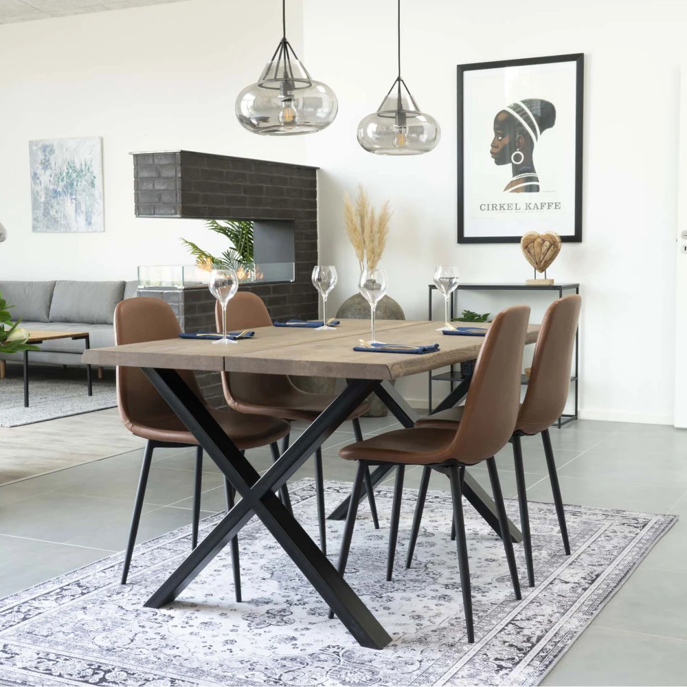 TOULON Table à Manger En Bois Et Métal 140x95cm 8 TOULON Table à Manger En Bois Et Métal 140x95cm – Image 6