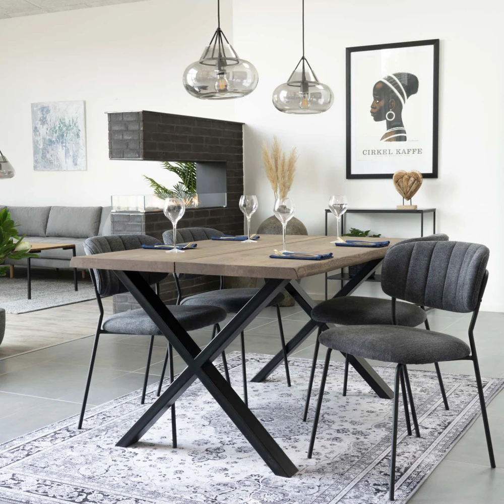 TOULON Table à Manger En Bois Et Métal 140x95cm 9 TOULON Table à Manger En Bois Et Métal 140x95cm – Image 7