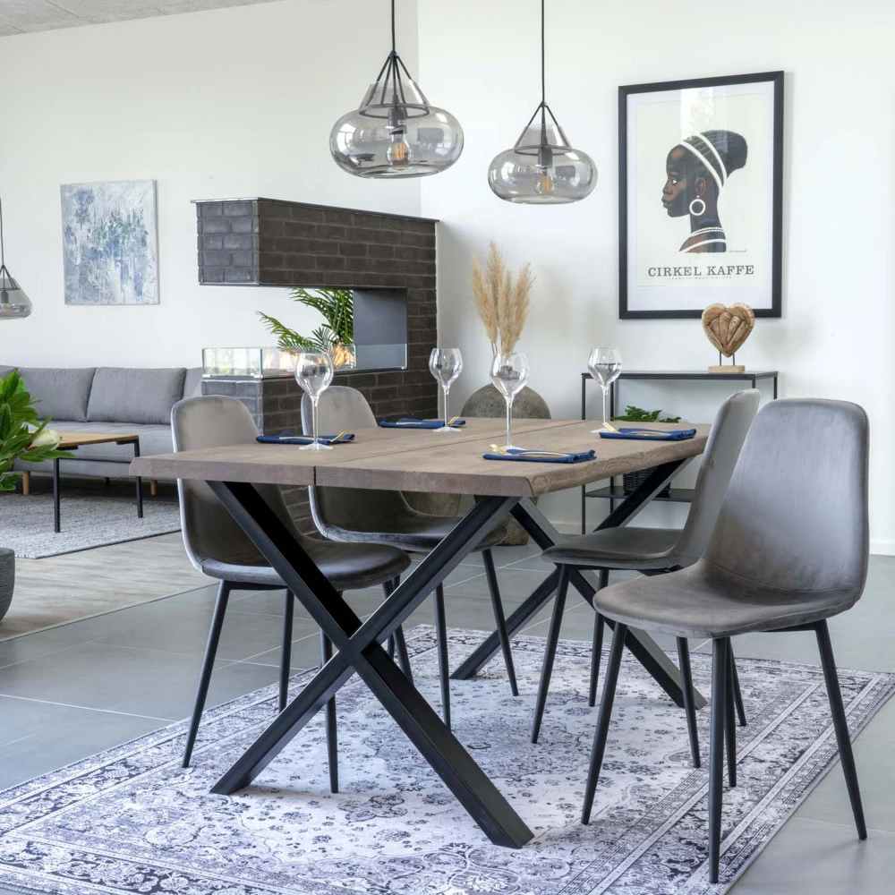 TOULON Table à Manger En Bois Et Métal 140x95cm 3 TOULON Table à Manger En Bois Et Métal 140x95cm