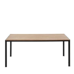 TUZI Table à Manger Plaquée Frêne Et Métal 180 X 90 Cm -Meubles Soldes Magasin table manger bois metal 180x90 cm tuzi 2