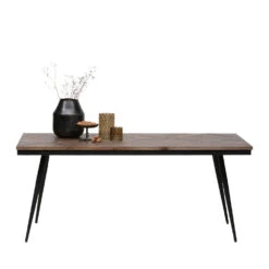 RHOMBIC Table à Manger En Bois De Teck Recyclé Et Métal 180x90cm -Meubles Soldes Magasin table manger bois metal 180x90cm bepurehome rhombic 2