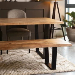 AKA Table à Manger En Bois Et Métal 200x90cm