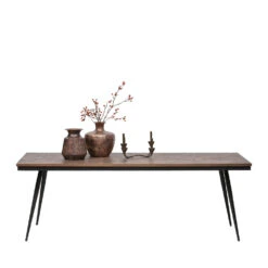 RHOMBIC Table à Manger En Bois De Teck Recyclé Et Métal 220x90cm 9 RHOMBIC Table à Manger En Bois De Teck Recyclé Et Métal 220x90cm -Meubles Soldes Magasin table manger bois metal 220x90cm bepurehome rhombic 2