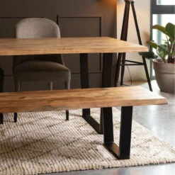 AKA Table à Manger En Bois Et Métal 220x90cm