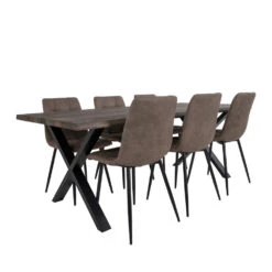 TOULON Table à Manger En Bois Et Métal 200x95cm -Meubles Soldes Magasin table manger bois metal house nordic toulon 8