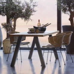 TABLO Table à Manger En Bois Piétement En A 210x81cm