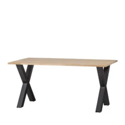 TABLO Table à Manger En Bois Piétement En X 160x90 Cm -Meubles Soldes Magasin table manger bois pietement x 160x90 cm tablo 2