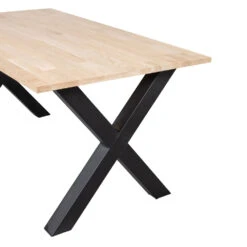 TABLO Table à Manger En Bois Piétement En X 160x90 Cm -Meubles Soldes Magasin table manger bois pietement x 160x90 cm tablo 3