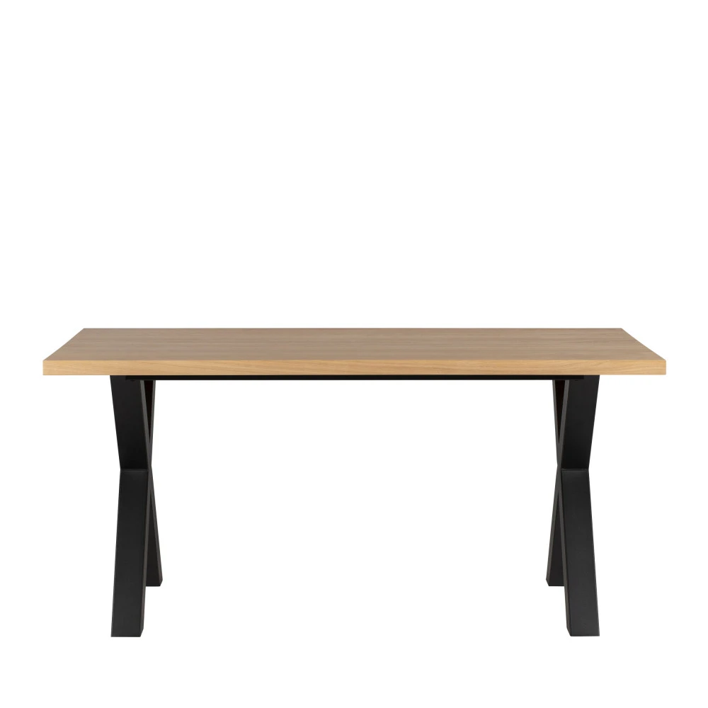 OSBY Table à Manger En Bois Piètement En X 160x90cm 4 OSBY Table à Manger En Bois Piètement En X 160x90cm – Image 2