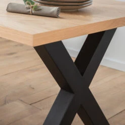 OSBY Table à Manger En Bois Piètement En X 160x90cm 16 OSBY Table à Manger En Bois Piètement En X 160x90cm -Meubles Soldes Magasin table manger bois pietement x 160x90cm drawer osby 5