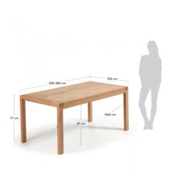 BRIVA Table à Manger Extensible En Bois 200-280x100cm -Meubles Soldes Magasin table manger extensible en bois 200 280x100cm briva 6