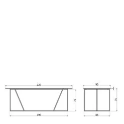 SILAS Table à Manger 220x90 Cm -Meubles Soldes Magasin table manger frene brosse 220x90 cm silas 5