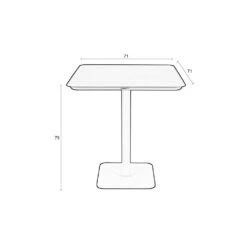 VONDEL Table à Manger De Jardin Bistrot En Métal 71x71cm -Meubles Soldes Magasin table manger jardin bistrot metal 71x71cm zuiver vondel 5