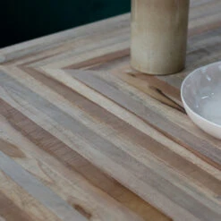 PAMENANG Table à Manger En Métal Et Teck Recyclé 160x80cm -Meubles Soldes Magasin table manger metal teck recycle 160x80cm drawer pamenang 3