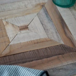 PAMENANG Table à Manger En Métal Et Teck Recyclé 160x80cm -Meubles Soldes Magasin table manger metal teck recycle 160x80cm drawer pamenang 4