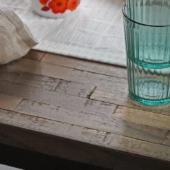 RANGGO Table à Manger En Métal Et Teck Recyclé 160x90cm -Meubles Soldes Magasin table manger metal teck recycle 160x90cm drawer ranggo 3