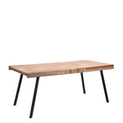 PAMENANG Table à Manger En Métal Et Teck Recyclé 180x90cm -Meubles Soldes Magasin table manger metal teck recycle 180x90cm drawer pamenang 2