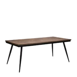 RANGGO Table à Manger En Métal Et Teck Recyclé 180x90cm -Meubles Soldes Magasin table manger metal teck recycle 180x90cm drawer ranggo 2