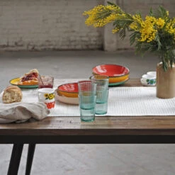 RANGGO Table à Manger En Métal Et Teck Recyclé 180x90cm