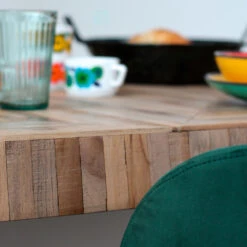 PAMENANG Table à Manger En Métal Et Teck Recyclé 200x90cm -Meubles Soldes Magasin table manger metal teck recycle 200x90cm drawer pamenang 3