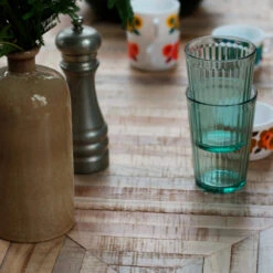 PAMENANG Table à Manger En Métal Et Teck Recyclé 200x90cm -Meubles Soldes Magasin table manger metal teck recycle 200x90cm drawer pamenang 4