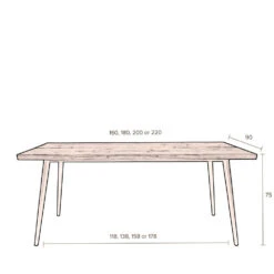 ALAGON Table à Manger En Noyer 160x90cm 17 ALAGON Table à Manger En Noyer 160x90cm -Meubles Soldes Magasin table manger noyer 160x90cm dutchbone alagon 7