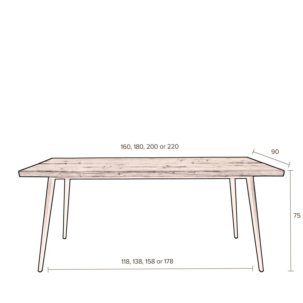 ALAGON Table à Manger En Noyer 160x90cm 10 ALAGON Table à Manger En Noyer 160x90cm – Image 8