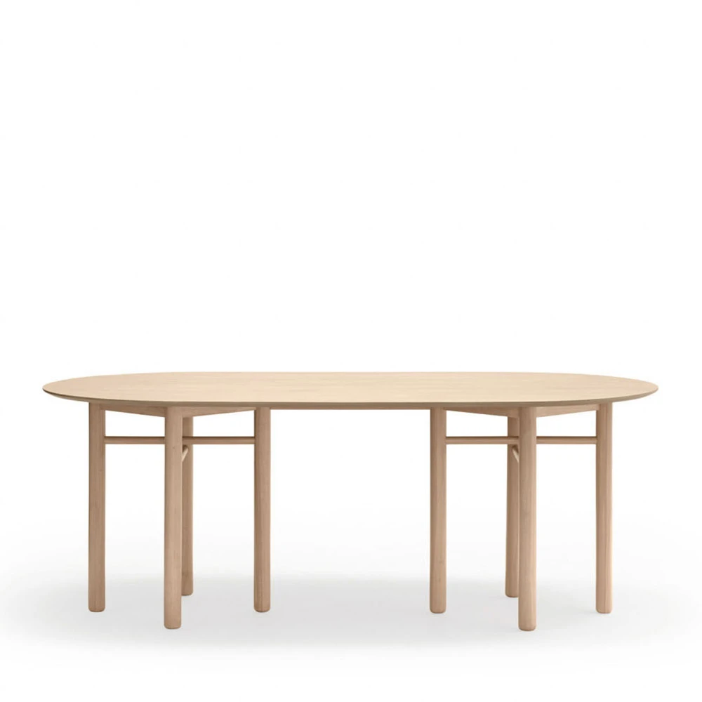 JUNCO Table à Manger Ovale En Bois 200x100cm 4 JUNCO Table à Manger Ovale En Bois 200x100cm – Image 2