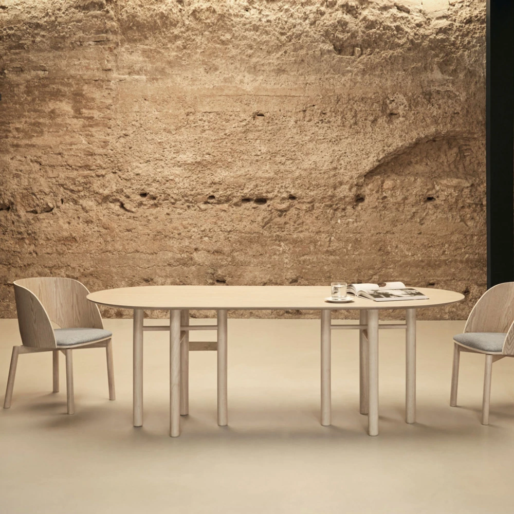 JUNCO Table à Manger Ovale En Bois 200x100cm 3 JUNCO Table à Manger Ovale En Bois 200x100cm