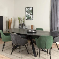 COX Table à Manger Ovale En Bois Et Métal -Meubles Soldes Magasin table manger ovale bois metal tenzo cox 8