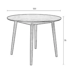 FABIO Table à Manger Ronde En Bois ø120cm -Meubles Soldes Magasin table manger ronde bois o120cm fabio 7