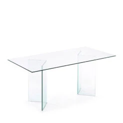 BURANO Table à Manger En Verre 180x90cm