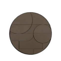 FIONA Tableau Rond Contemporain -Meubles Soldes Magasin tableau rond contemporain marron woood fiona 1