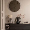 FIONA Tableau Rond Contemporain 1 FIONA Tableau Rond Contemporain -Meubles Soldes Magasin tableau rond contemporain marron woood fiona