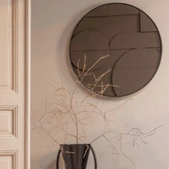 FIONA Tableau Rond Contemporain -Meubles Soldes Magasin tableau rond contemporain marron woood fiona 4