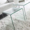 BURANO 2 Tables Basses Gigognes En Verre -Meubles Soldes Magasin tables basses gigognes en verre burano