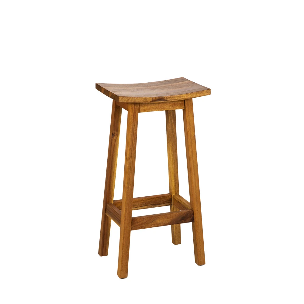 HANOTILO Tabouret De Bar 77cm En Acacia 5 HANOTILO Tabouret De Bar 77cm En Acacia – Image 3