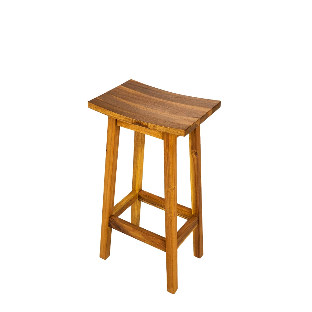 HANOTILO Tabouret De Bar 77cm En Acacia 6 HANOTILO Tabouret De Bar 77cm En Acacia – Image 4