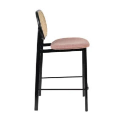 SPIKE Tabouret De Bar En Tissu Et Cannage 65cm -Meubles Soldes Magasin tabouret bar tissu cannage 65cm zuiver spike 3