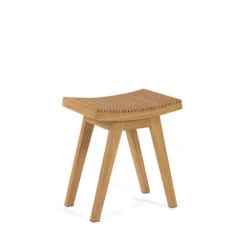 VICENTINA Tabouret En Bois De Teck H46cm -Meubles Soldes Magasin tabouret bois teck h46cm kave home vicentina 1